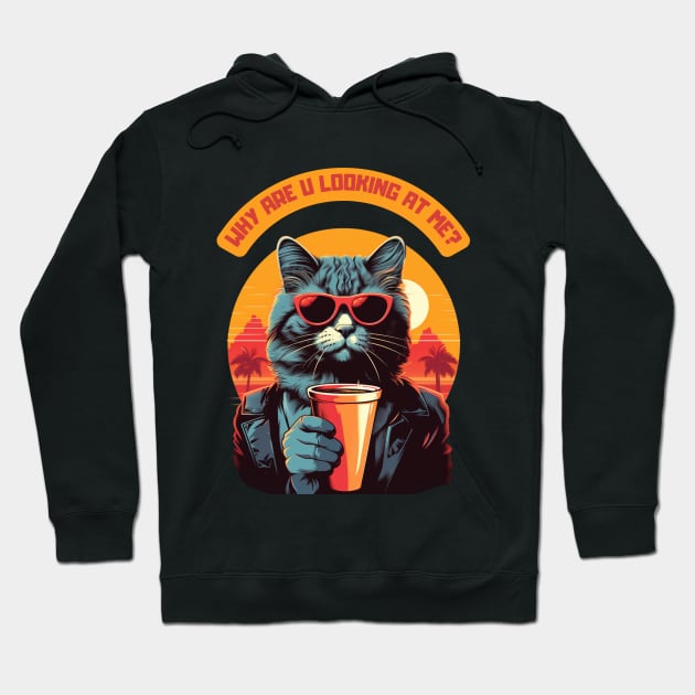 Why are you looking at me - cat with sunglasses Hoodie by Zuzya